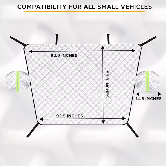 EcoNour Windshield Snow Cover•Protection with Side Mirror Covers - Picture 5 of 6